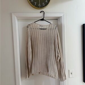 Zara Cream Textured Knit Sweater